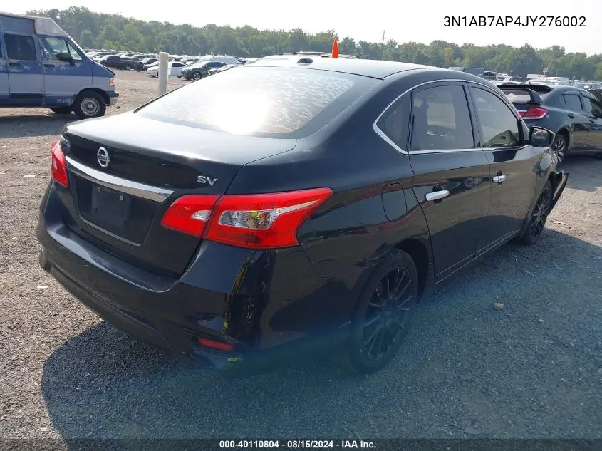 2018 Nissan Sentra Sv VIN: 3N1AB7AP4JY276002 Lot: 40110804