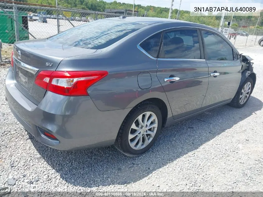 2018 Nissan Sentra Sv VIN: 3N1AB7AP4JL640089 Lot: 40110885