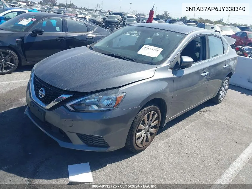 2018 Nissan Sentra S VIN: 3N1AB7AP6JY338340 Lot: 40112725