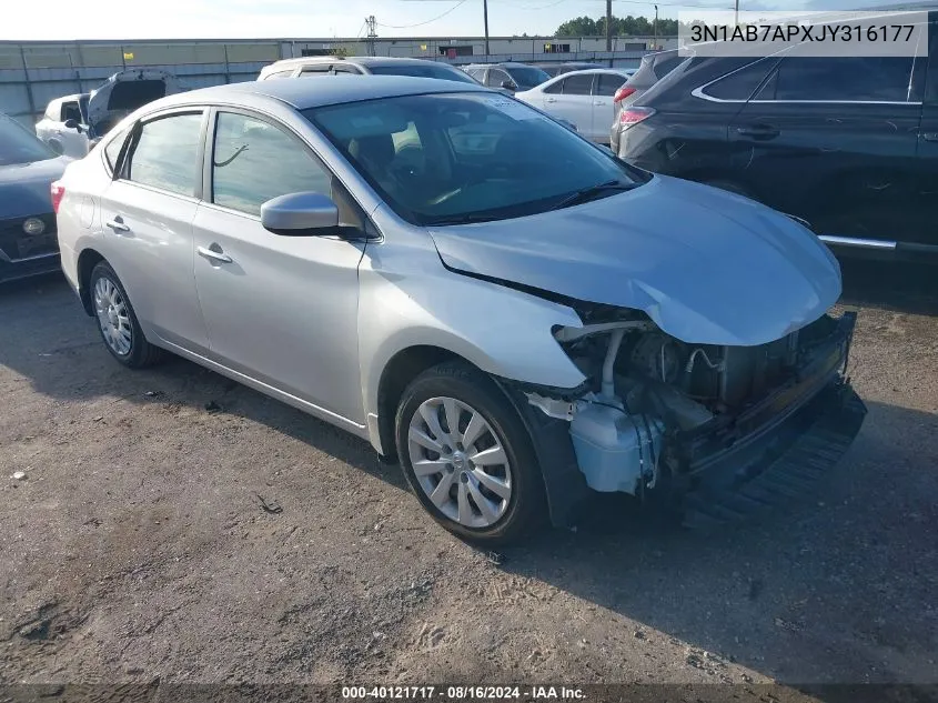 3N1AB7APXJY316177 2018 Nissan Sentra S/Sv/Sr/Sl