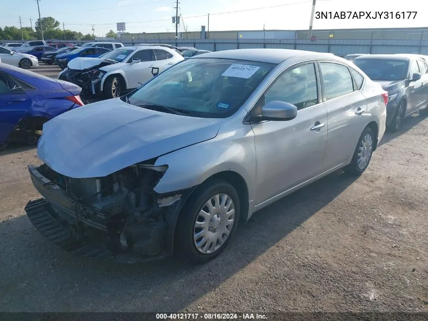 3N1AB7APXJY316177 2018 Nissan Sentra S/Sv/Sr/Sl