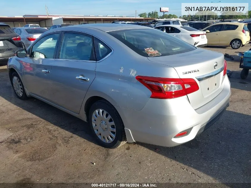 3N1AB7APXJY316177 2018 Nissan Sentra S/Sv/Sr/Sl