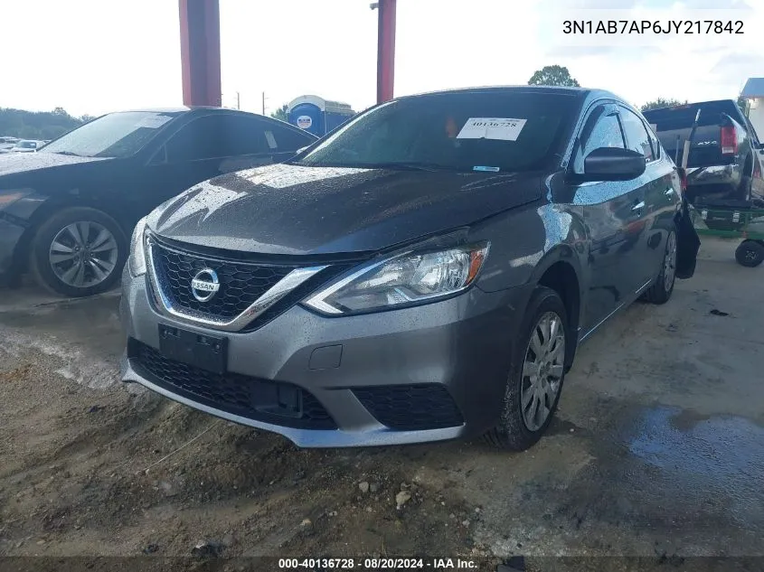 2018 Nissan Sentra S/Sv/Sr/Sl VIN: 3N1AB7AP6JY217842 Lot: 40136728