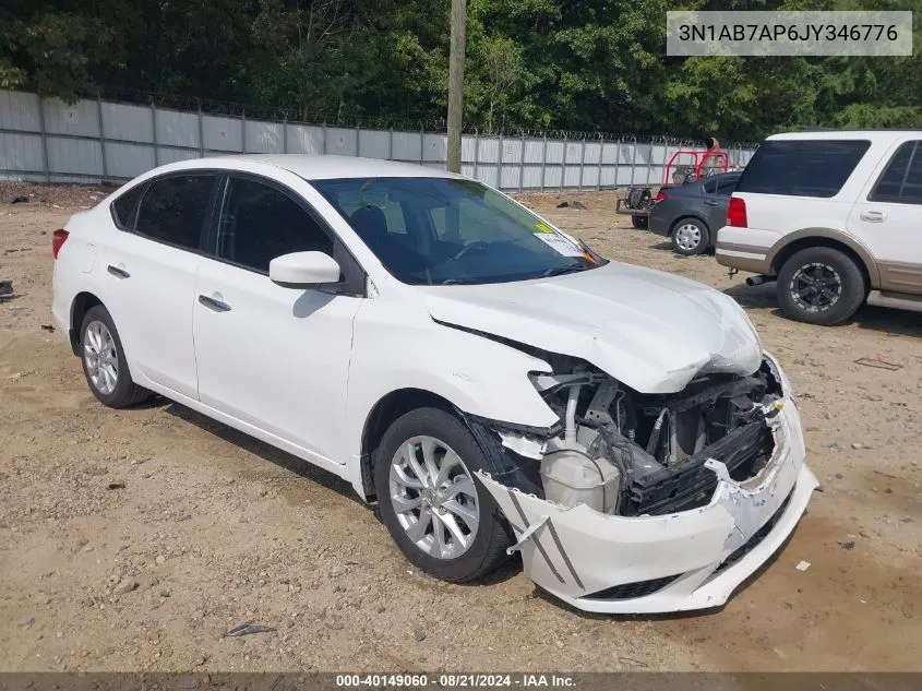 2018 Nissan Sentra Sv VIN: 3N1AB7AP6JY346776 Lot: 40149060