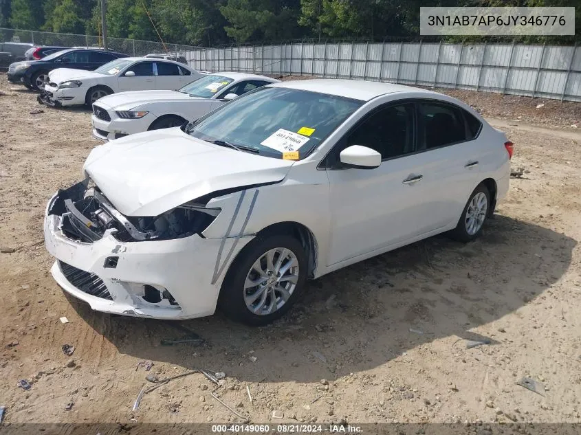 2018 Nissan Sentra Sv VIN: 3N1AB7AP6JY346776 Lot: 40149060