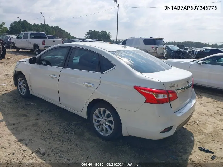 2018 Nissan Sentra Sv VIN: 3N1AB7AP6JY346776 Lot: 40149060