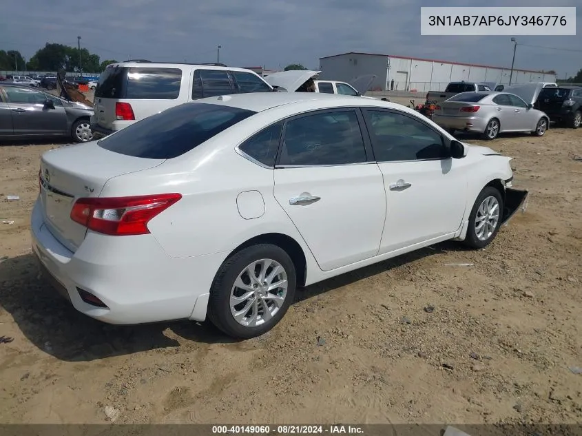 2018 Nissan Sentra Sv VIN: 3N1AB7AP6JY346776 Lot: 40149060