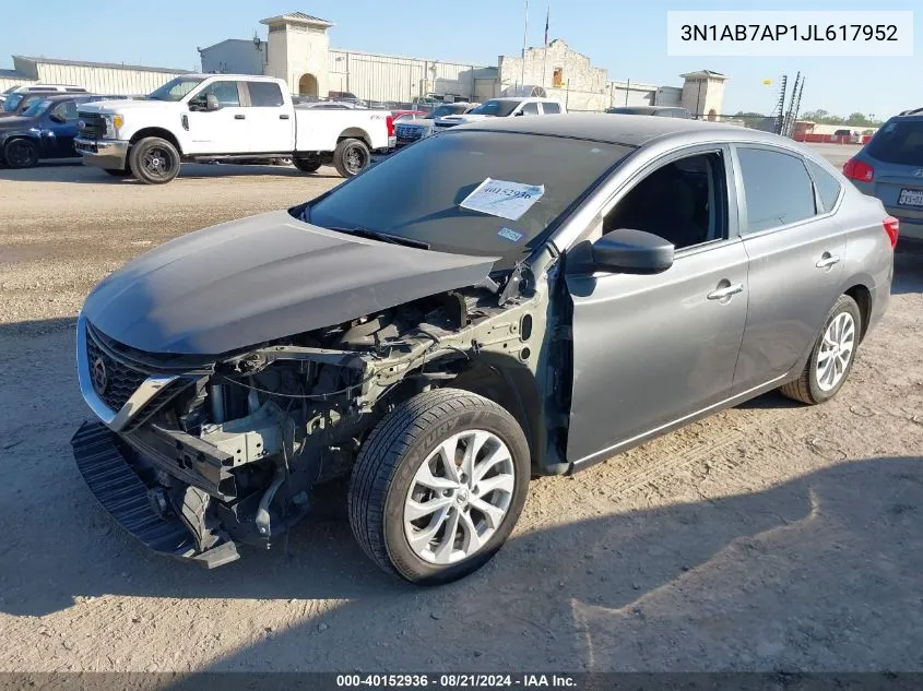 3N1AB7AP1JL617952 2018 Nissan Sentra Sv