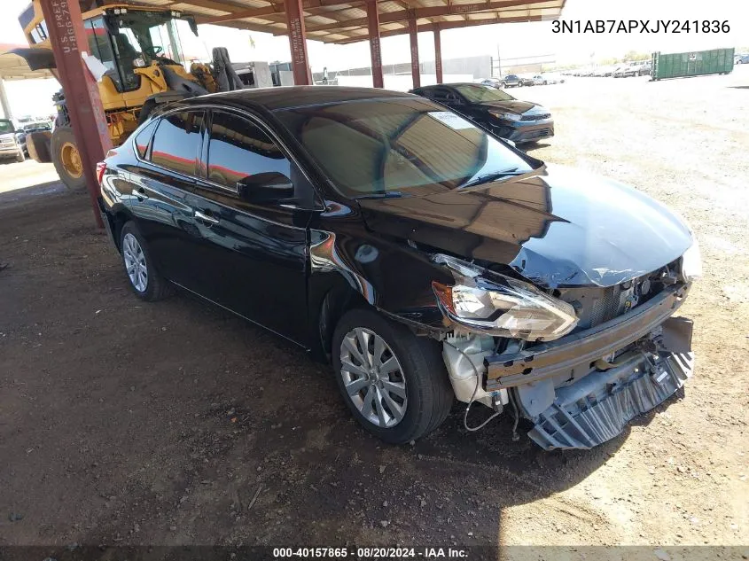 2018 Nissan Sentra S VIN: 3N1AB7APXJY241836 Lot: 40157865