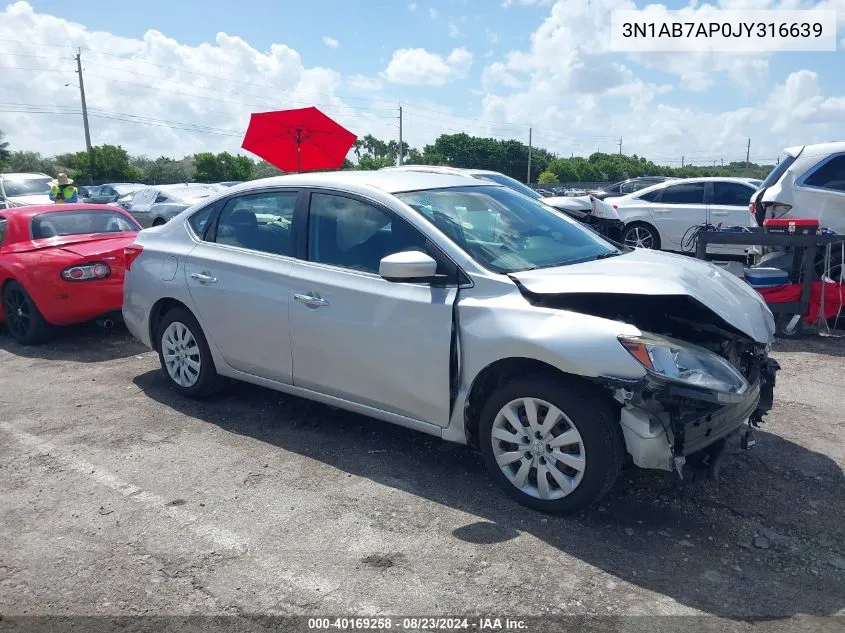 2018 Nissan Sentra S VIN: 3N1AB7AP0JY316639 Lot: 40169258