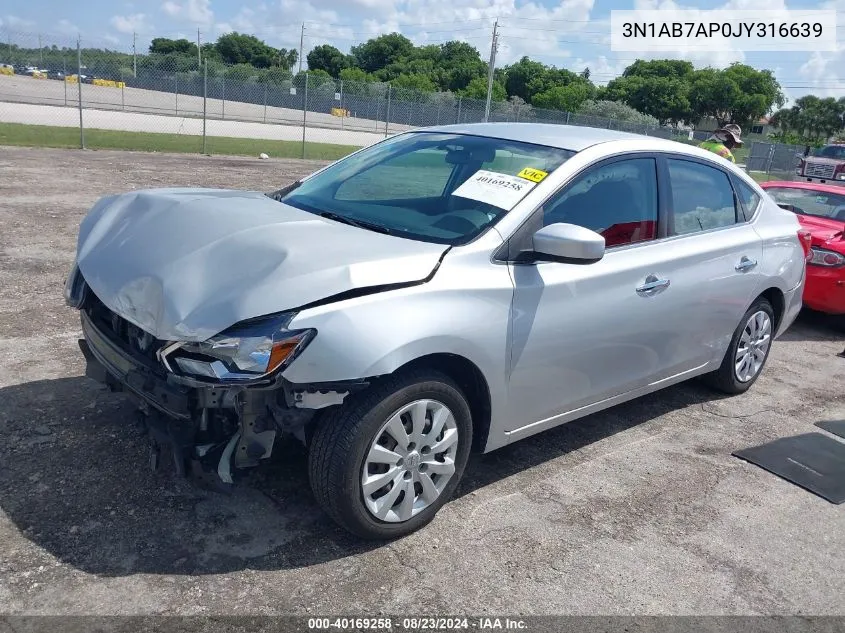 2018 Nissan Sentra S VIN: 3N1AB7AP0JY316639 Lot: 40169258