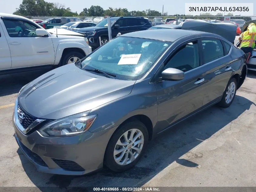 2018 Nissan Sentra Sv VIN: 3N1AB7AP4JL634356 Lot: 40169685