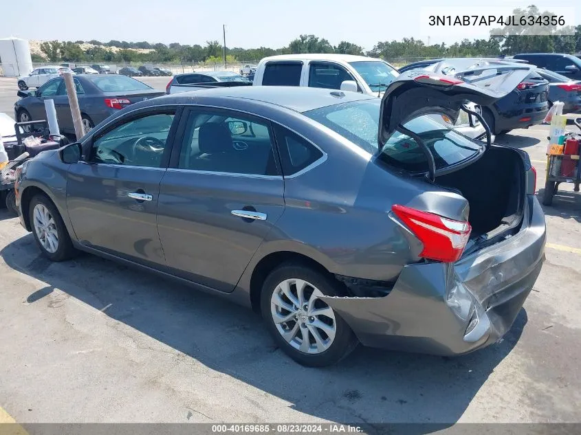 2018 Nissan Sentra Sv VIN: 3N1AB7AP4JL634356 Lot: 40169685