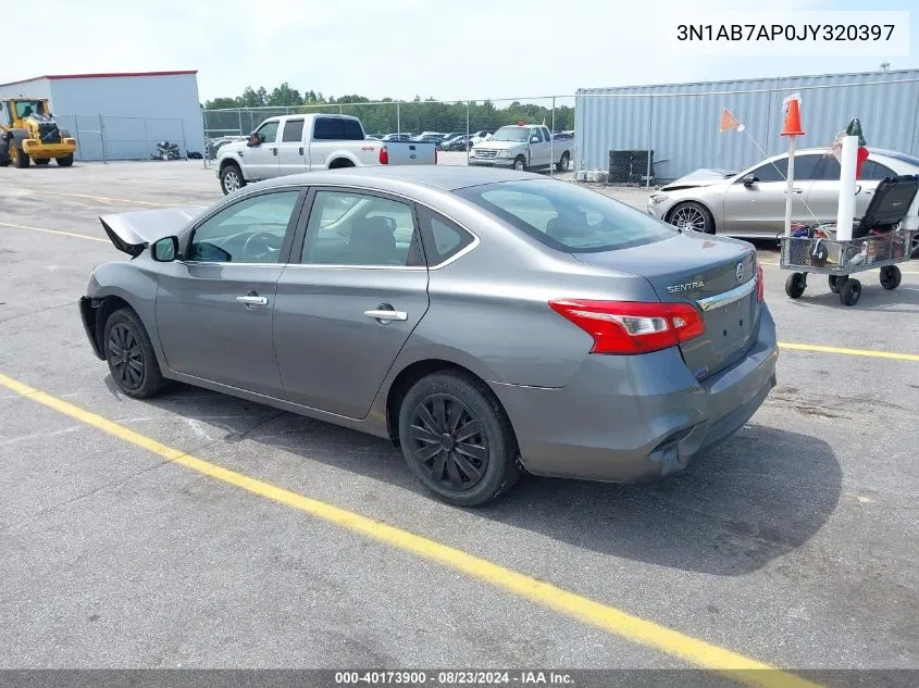 2018 Nissan Sentra S VIN: 3N1AB7AP0JY320397 Lot: 40173900