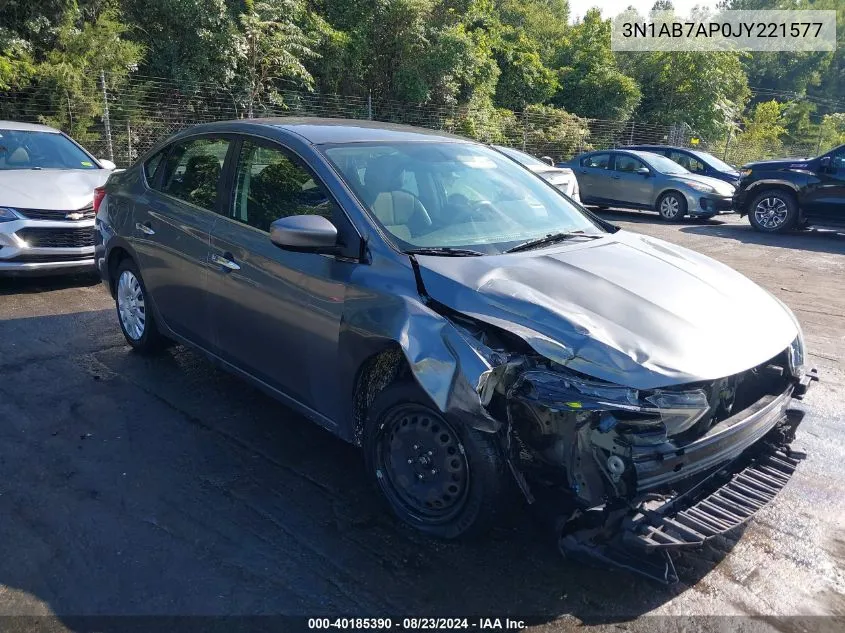 2018 Nissan Sentra S VIN: 3N1AB7AP0JY221577 Lot: 40185390