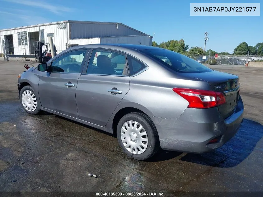 2018 Nissan Sentra S VIN: 3N1AB7AP0JY221577 Lot: 40185390