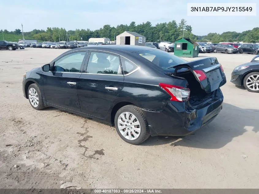 2018 Nissan Sentra S VIN: 3N1AB7AP9JY215549 Lot: 40187083