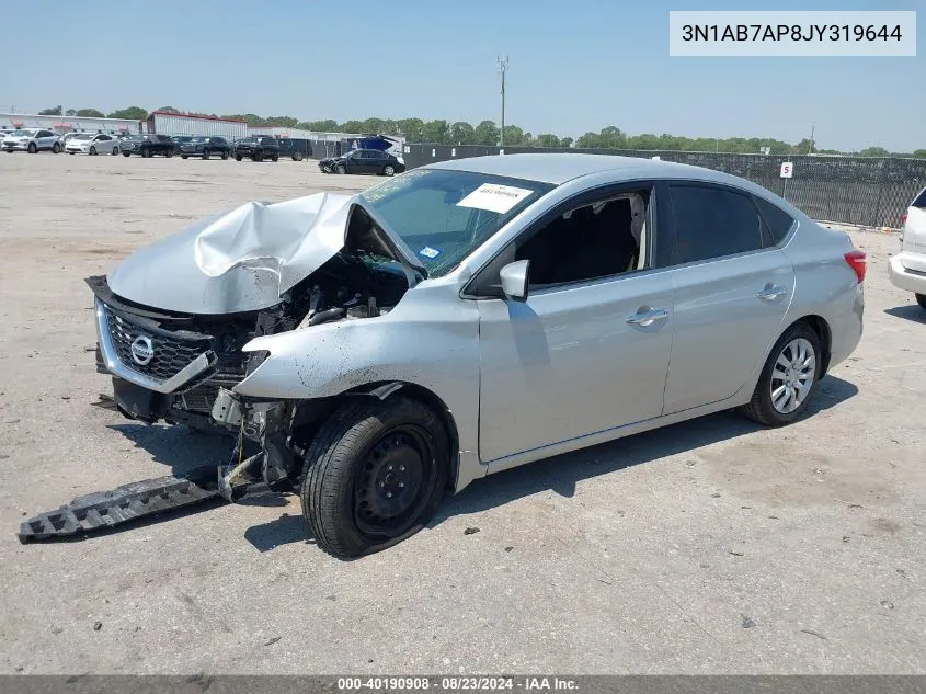 2018 Nissan Sentra S VIN: 3N1AB7AP8JY319644 Lot: 40190908