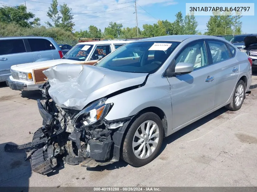 2018 Nissan Sentra Sv VIN: 3N1AB7AP8JL642797 Lot: 40193288