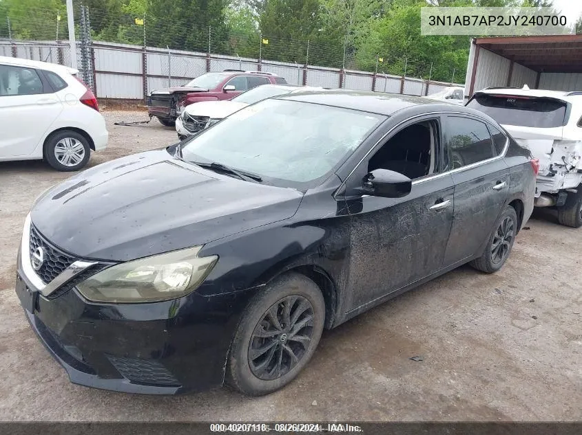 2018 Nissan Sentra S VIN: 3N1AB7AP2JY240700 Lot: 40207118