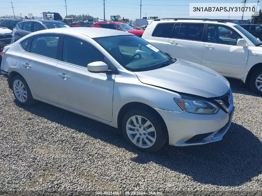 2018 Nissan Sentra S VIN: 3N1AB7AP5JY310710 Lot: 40214867