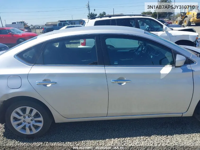 2018 Nissan Sentra S VIN: 3N1AB7AP5JY310710 Lot: 40214867