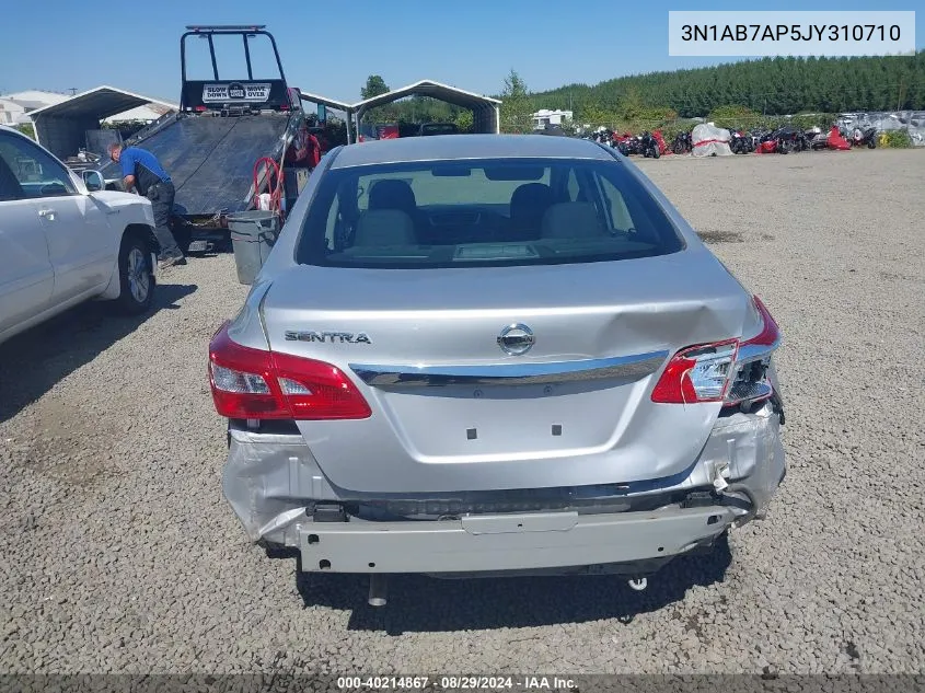 2018 Nissan Sentra S VIN: 3N1AB7AP5JY310710 Lot: 40214867