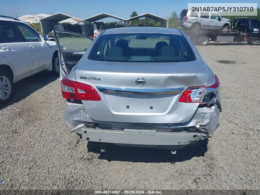 2018 Nissan Sentra S VIN: 3N1AB7AP5JY310710 Lot: 40214867