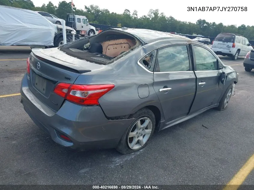 2018 Nissan Sentra Sr VIN: 3N1AB7AP7JY270758 Lot: 40216698