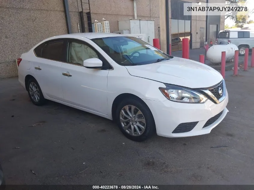 2018 Nissan Sentra Sv VIN: 3N1AB7AP9JY249278 Lot: 40223678