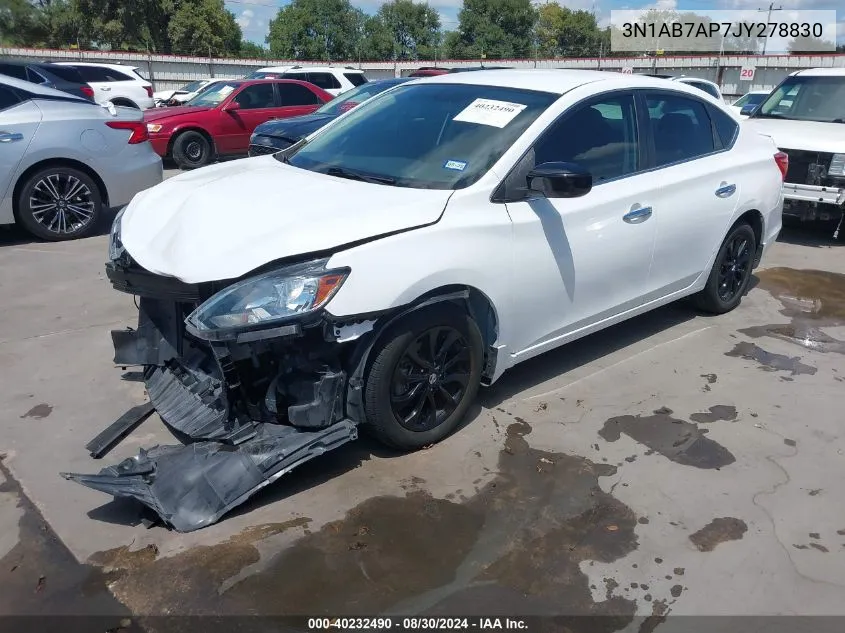 2018 Nissan Sentra S VIN: 3N1AB7AP7JY278830 Lot: 40232490