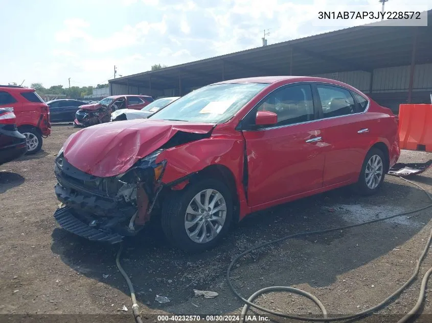 2018 Nissan Sentra Sv VIN: 3N1AB7AP3JY228572 Lot: 40232570