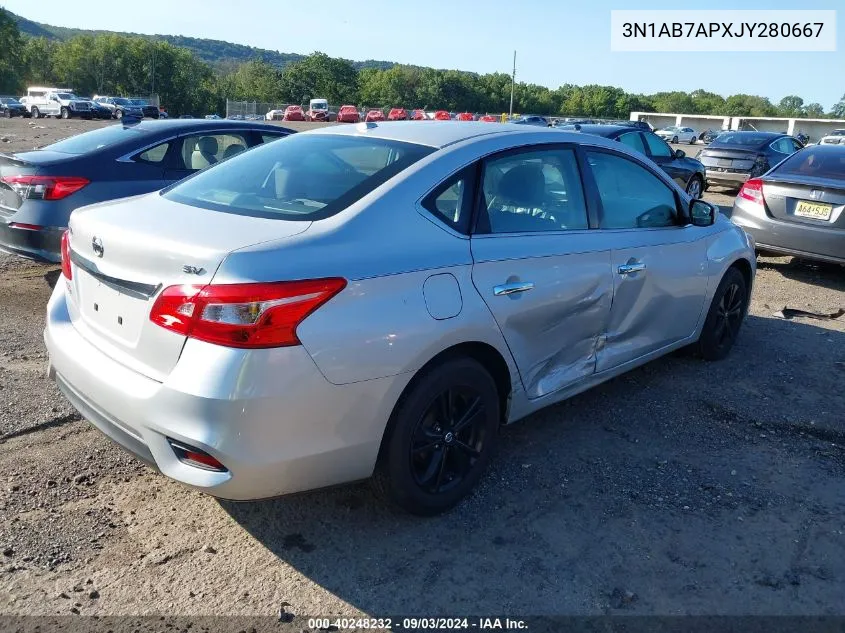 2018 Nissan Sentra Sv VIN: 3N1AB7APXJY280667 Lot: 40248232