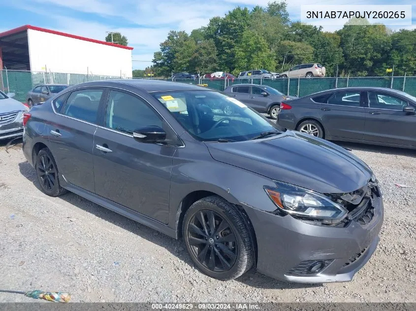 2018 Nissan Sentra Sr VIN: 3N1AB7AP0JY260265 Lot: 40249629