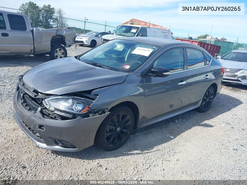 2018 Nissan Sentra Sr VIN: 3N1AB7AP0JY260265 Lot: 40249629