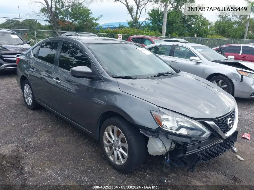 2018 Nissan Sentra Sv VIN: 3N1AB7AP6JL655449 Lot: 40252354