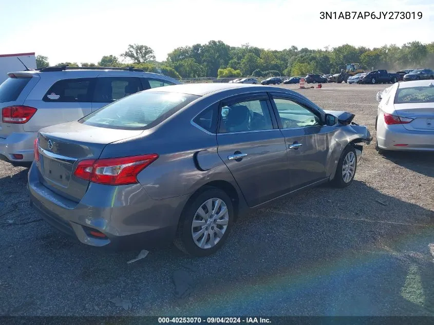 2018 Nissan Sentra S/Sv/Sr/Sl VIN: 3N1AB7AP6JY273019 Lot: 40253070