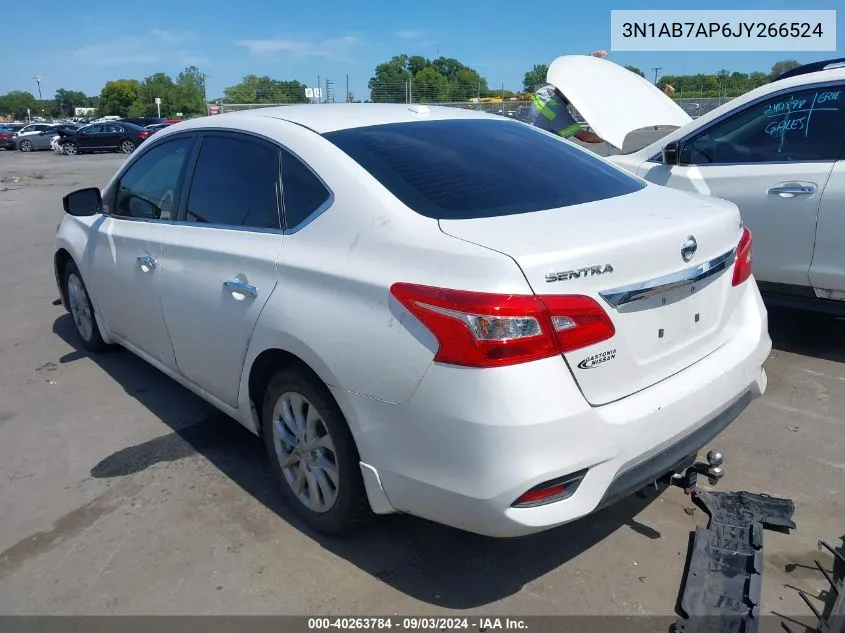 2018 Nissan Sentra Sv VIN: 3N1AB7AP6JY266524 Lot: 40263784