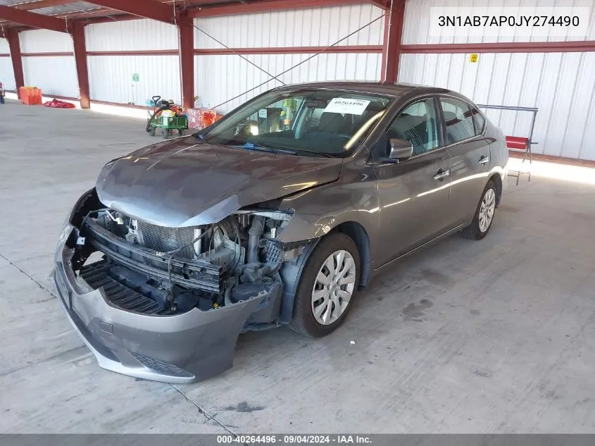 2018 Nissan Sentra S VIN: 3N1AB7AP0JY274490 Lot: 40264496