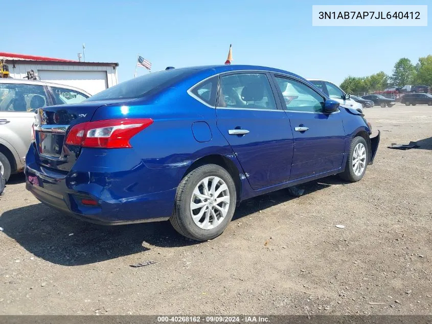 2018 Nissan Sentra Sv VIN: 3N1AB7AP7JL640412 Lot: 40268162