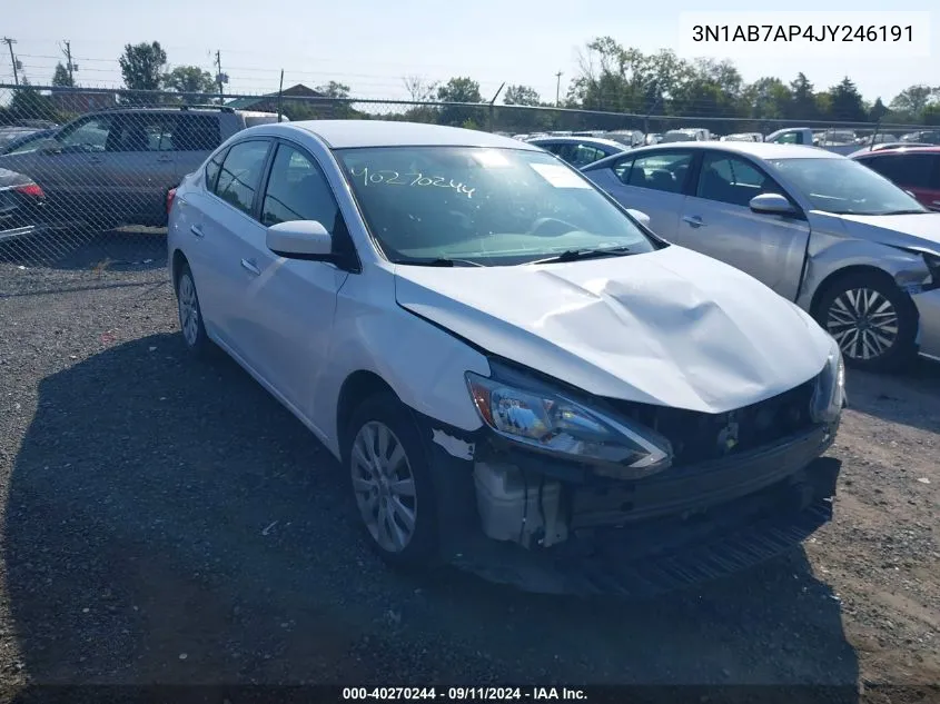 2018 Nissan Sentra S/Sv/Sr/Sl VIN: 3N1AB7AP4JY246191 Lot: 40270244