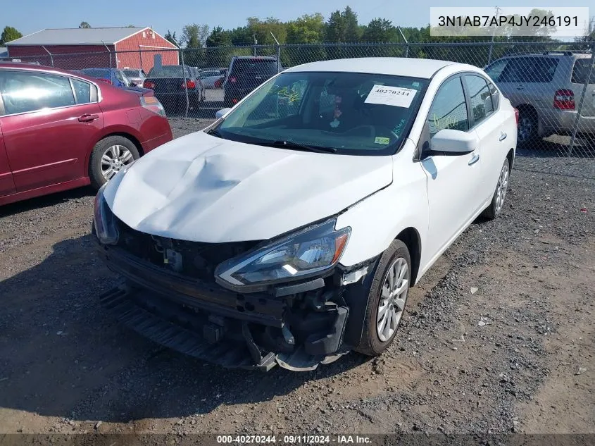 2018 Nissan Sentra S/Sv/Sr/Sl VIN: 3N1AB7AP4JY246191 Lot: 40270244