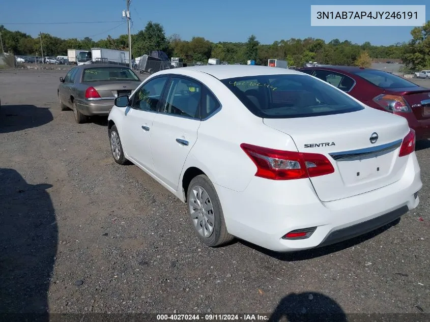 2018 Nissan Sentra S/Sv/Sr/Sl VIN: 3N1AB7AP4JY246191 Lot: 40270244