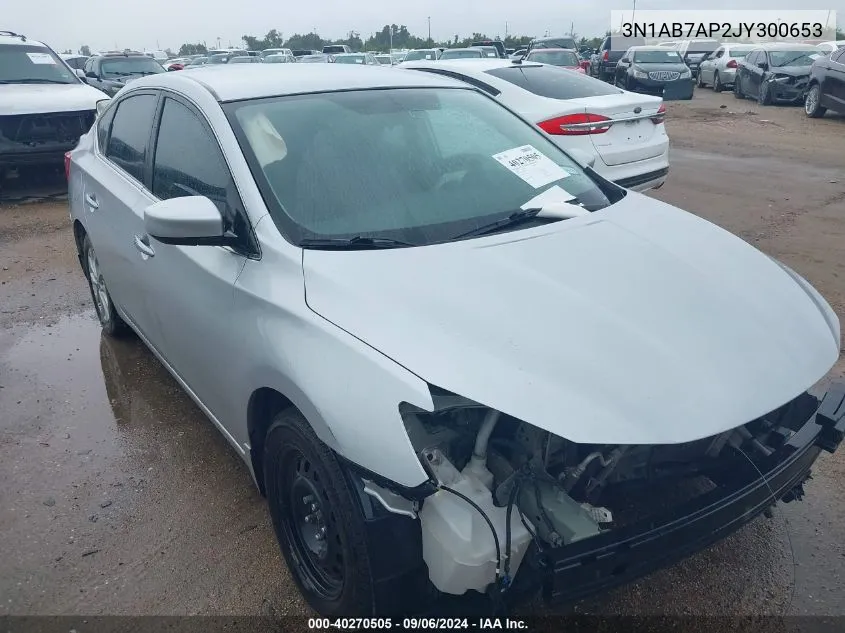 2018 Nissan Sentra Sv VIN: 3N1AB7AP2JY300653 Lot: 40270505