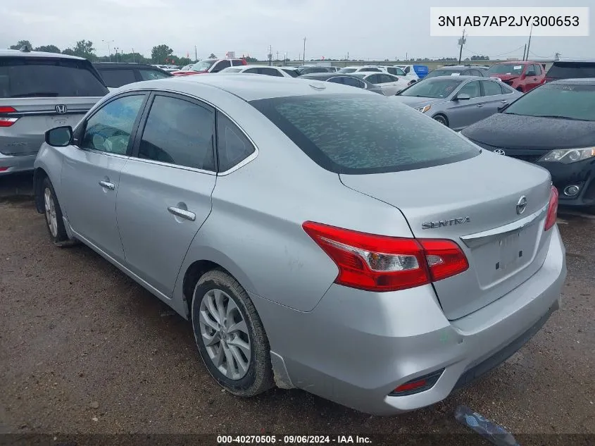 2018 Nissan Sentra Sv VIN: 3N1AB7AP2JY300653 Lot: 40270505