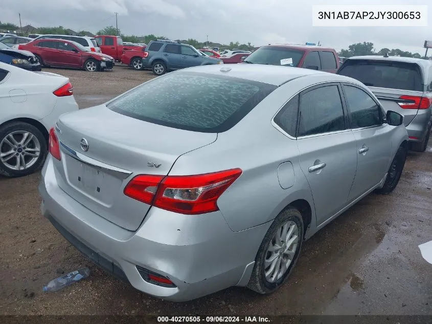 2018 Nissan Sentra Sv VIN: 3N1AB7AP2JY300653 Lot: 40270505