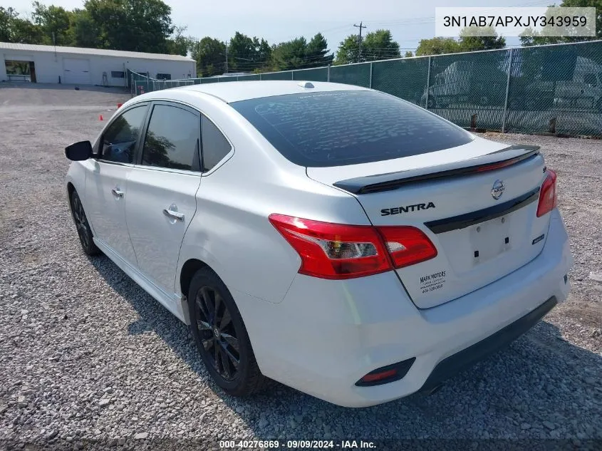 2018 Nissan Sentra Sr VIN: 3N1AB7APXJY343959 Lot: 40276869