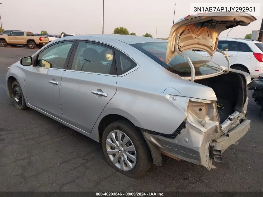 2018 Nissan Sentra S VIN: 3N1AB7AP1JY292951 Lot: 40293846