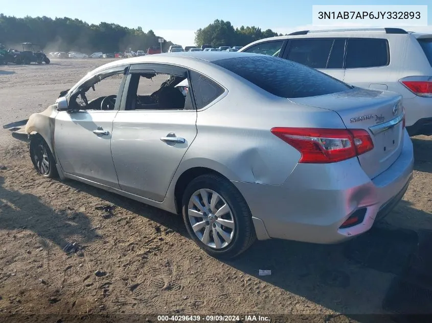 2018 Nissan Sentra S VIN: 3N1AB7AP6JY332893 Lot: 40296439