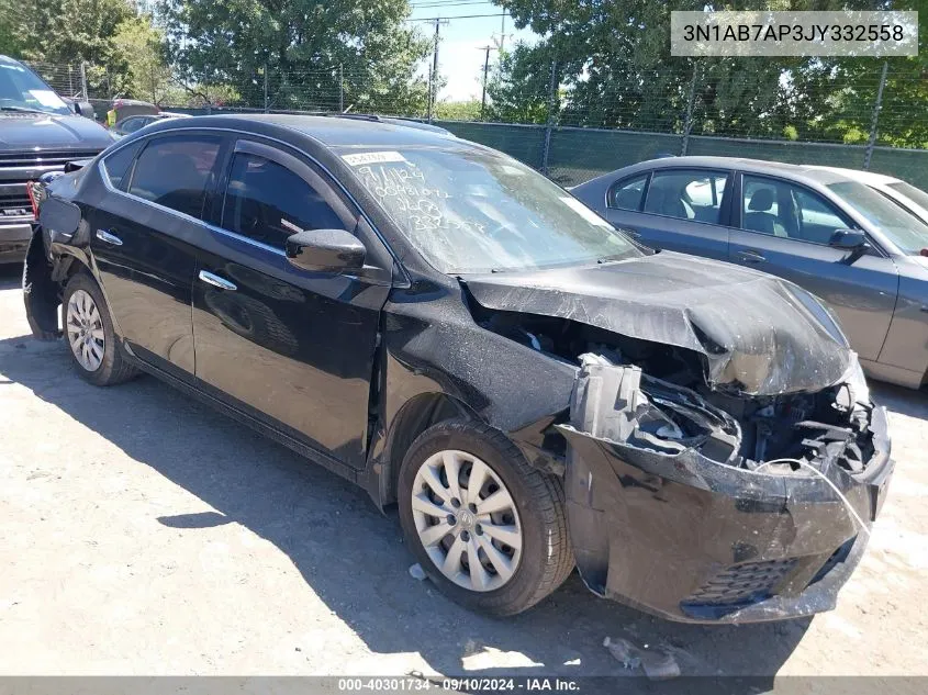 2018 Nissan Sentra S/Sv/Sr/Sl VIN: 3N1AB7AP3JY332558 Lot: 40301734